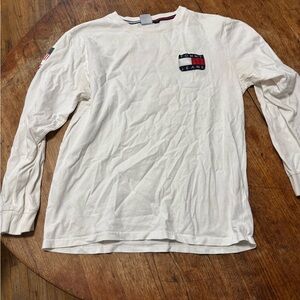 Tommy Hilfiger Men's Cream Long Sleeve Tee